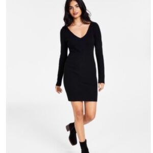 Bar III black bodycon vneck dress - NWT